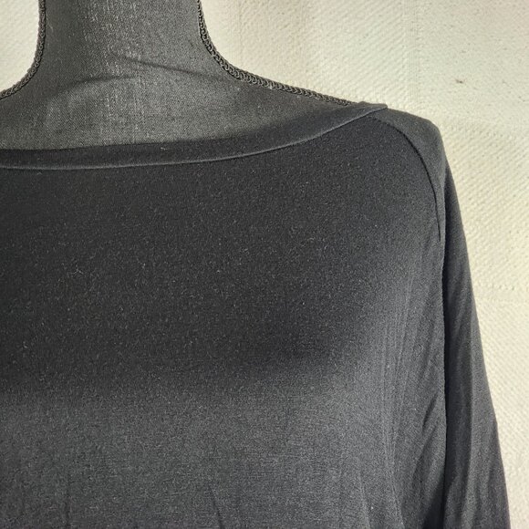 Love In Brand Black LS Rayon Span Reversible Drop Shoulder 1/2 Zip Top Size L - Picture 6 of 16